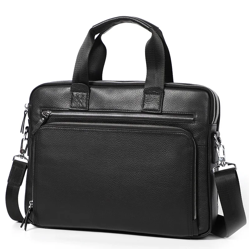 Large Men\'s Briefcase Genuine leather Satchel Bags Male 14 inch Laptop Bag Handbag Business Shoulder Bags Briefcase Men Bag