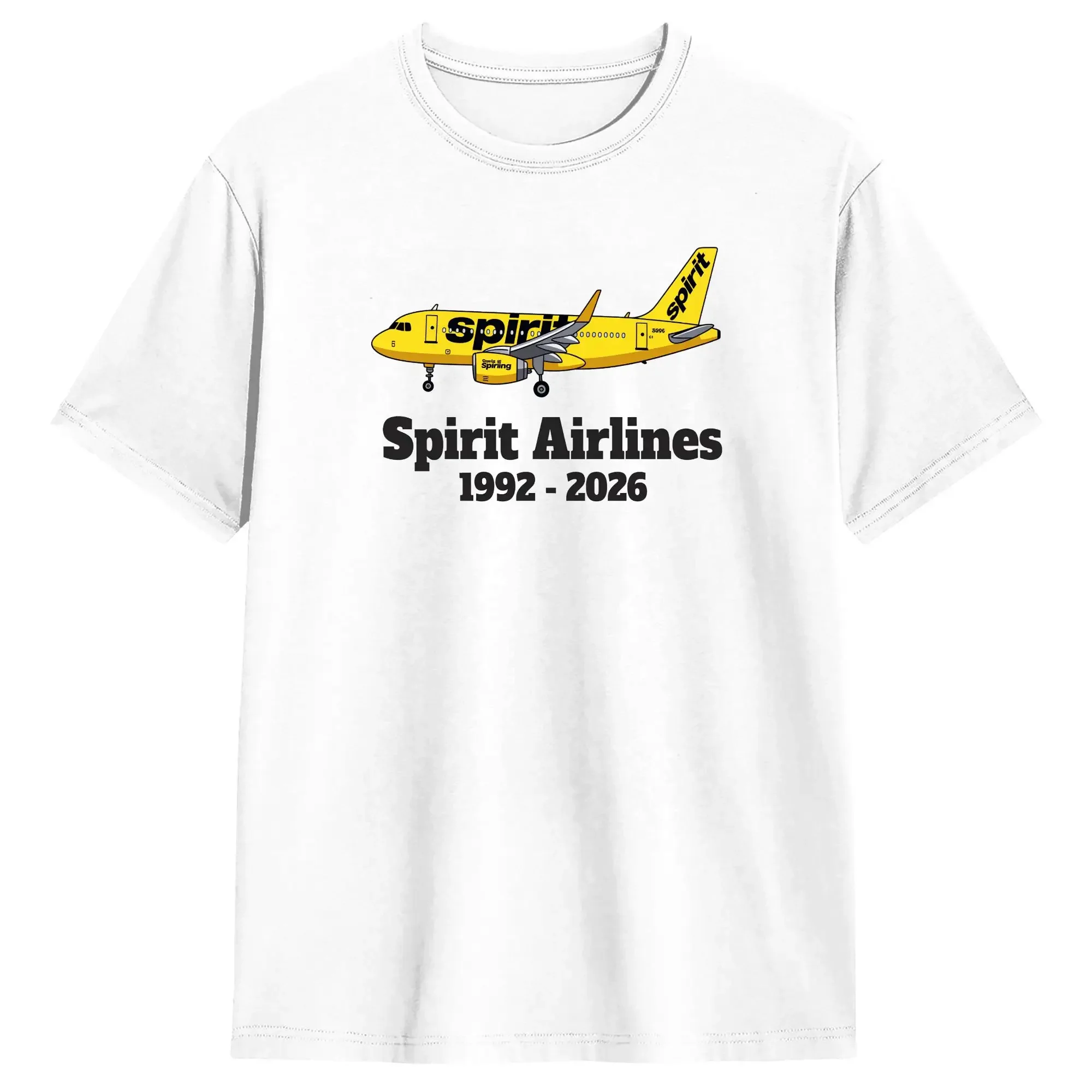Men's T-Shirts Forever Spirit Airlines 1983 to 2026 Vintage Cotton Tees Short Sleeve  T Shirt Crew Neck Tops Gift Idea
