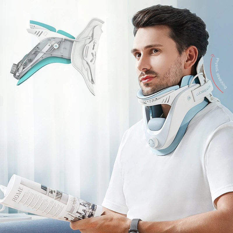 Neck Traction Device by Air Collar - Neck Stretcher - Cervical Traction Device - Neck & Shoulder Pain Relief - Stretcher Collar