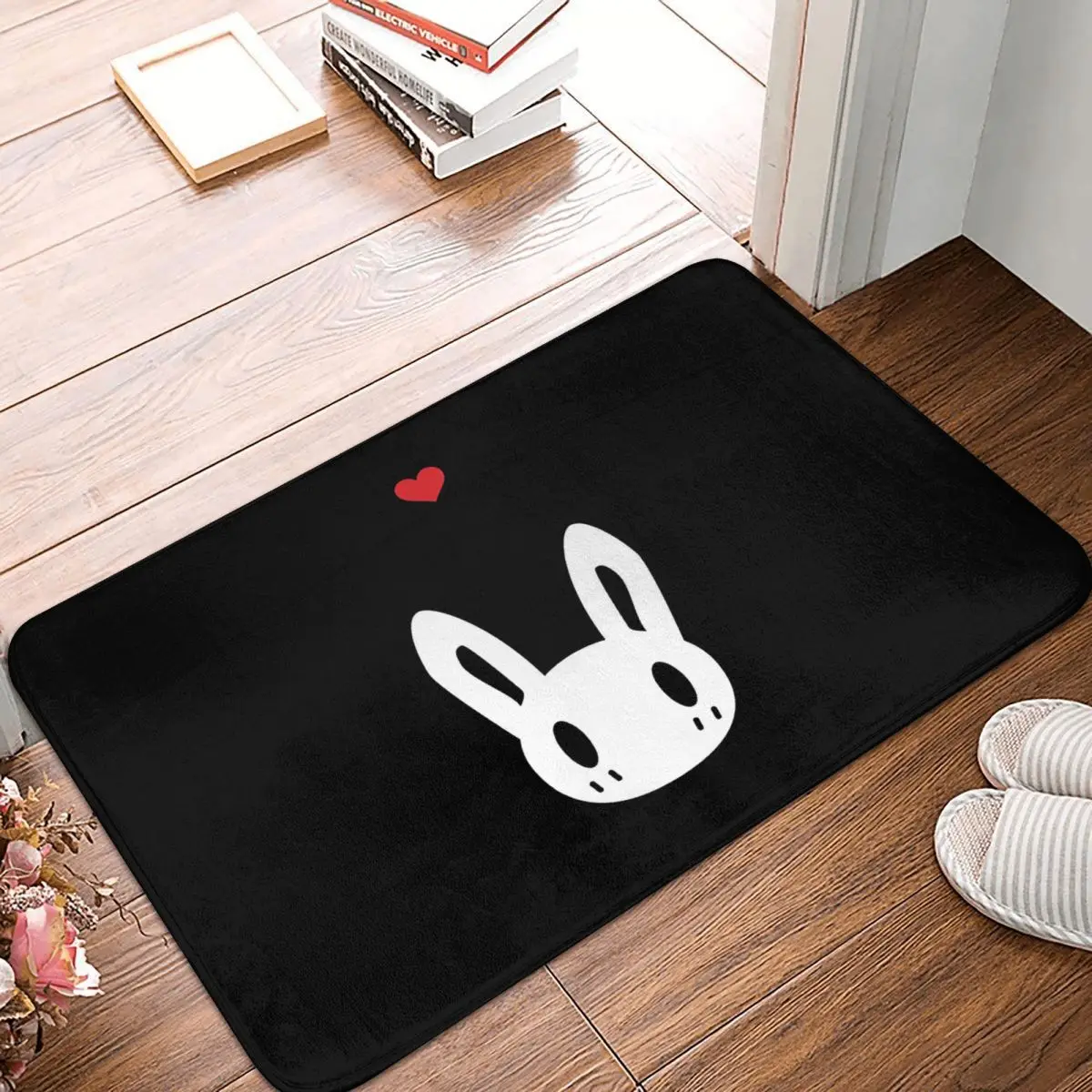 Rabbit Anti-Slip Doormat Kitchen Mat Cute Love Bunny Hallway Carpet Entrance Door Rug Bedroom Decor