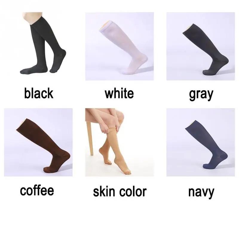 New Unisex Socks Compression Stockings Pressure Varicose Vein Stocking Knee High Leg Support Stretch Pressure Circulation Cool