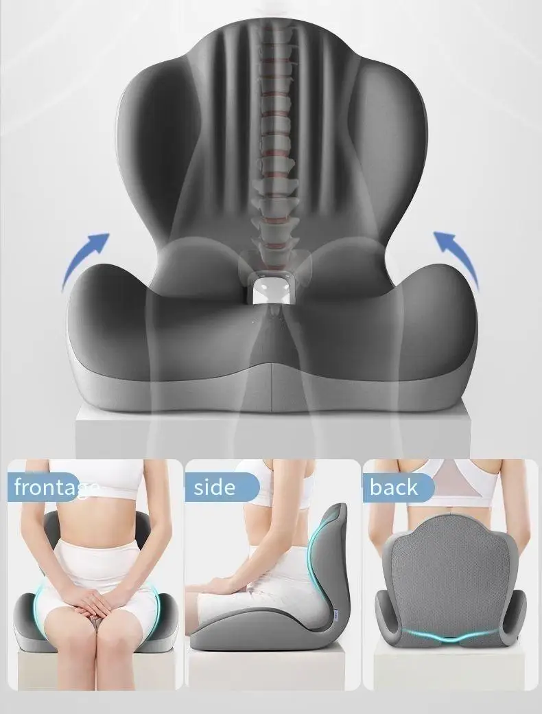 Solvath 2026 New Lumbar Support Memory Foam Cushion Ergonomic Pressure Relief Pad Comfort Sitting for Sedentary Use