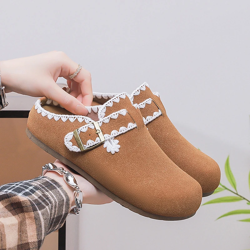 Women Summer Lazy Toe Half Slippers Breathable Casual Sneakers Comfortable Flat Walking Shoes