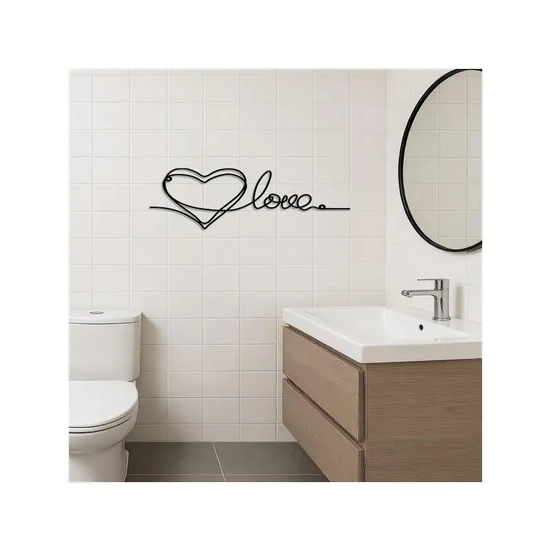 زخرفة معدنية على شكل قلب الحب للتعليق على الحائط، قلادة فنية بسيطة، ديكور منزلي أنيق لغرف النوم وغرف المعيشة في الأماكن المغلقة