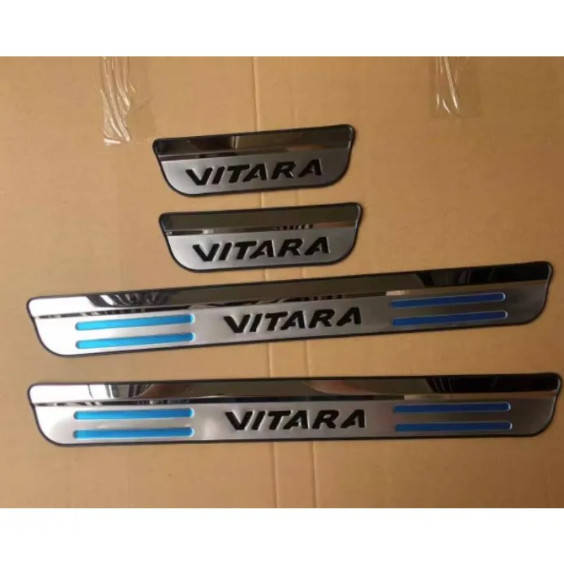 For Suzuki Vitara 2016 Door Sill Accessories Stainless Door Sills Scuff Plate Gaurds Pedal Protector Car Styling Stickers 2015