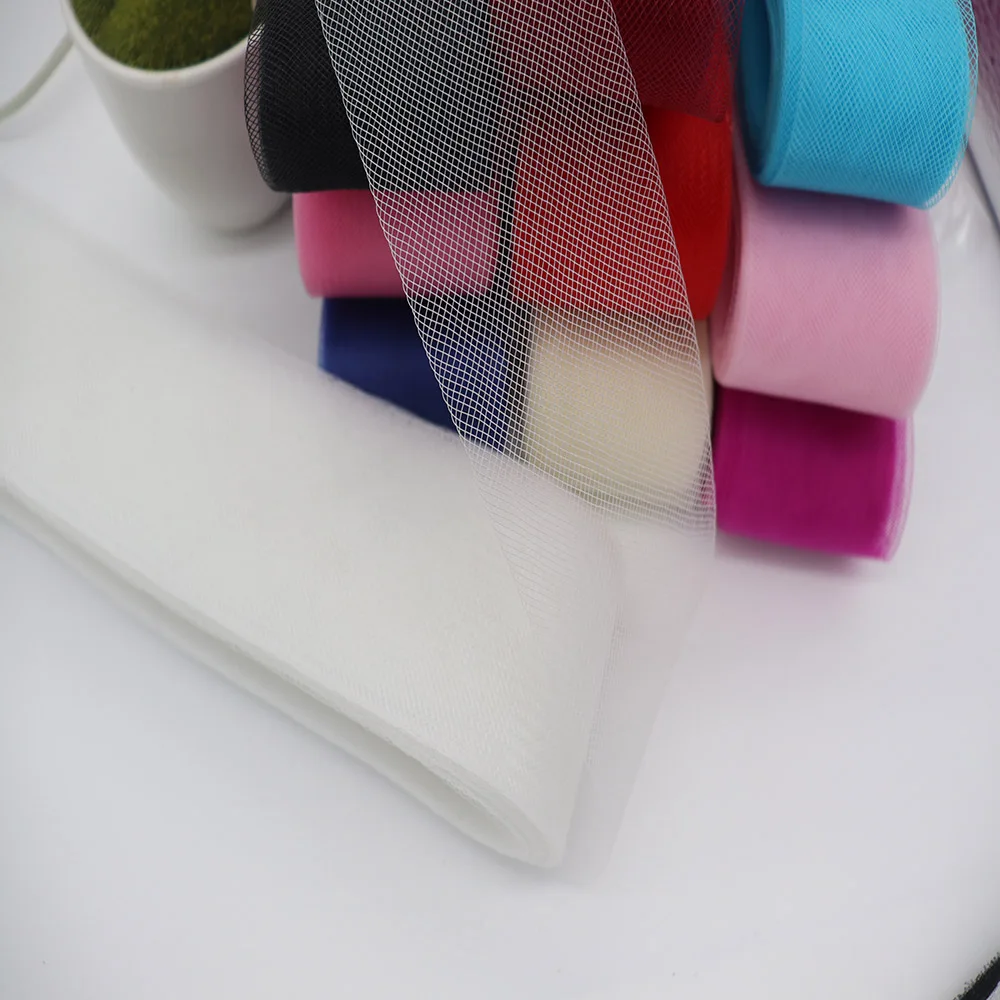 Soft Polyester Mesh Ribbon Flat Plain Crinolines Braid With Horsehair Fabric For Hats/Craft/Wedding Dress Sewing Accessories view 3
