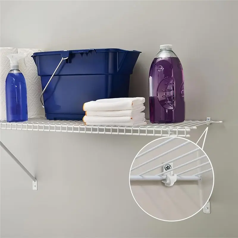 A36T-Down Wall Clips- 30 Sets Wire Shelf Brackets Loop Clips-Closet Shelves Clips-Wire Shelf Back Wall Clip,Included Clips