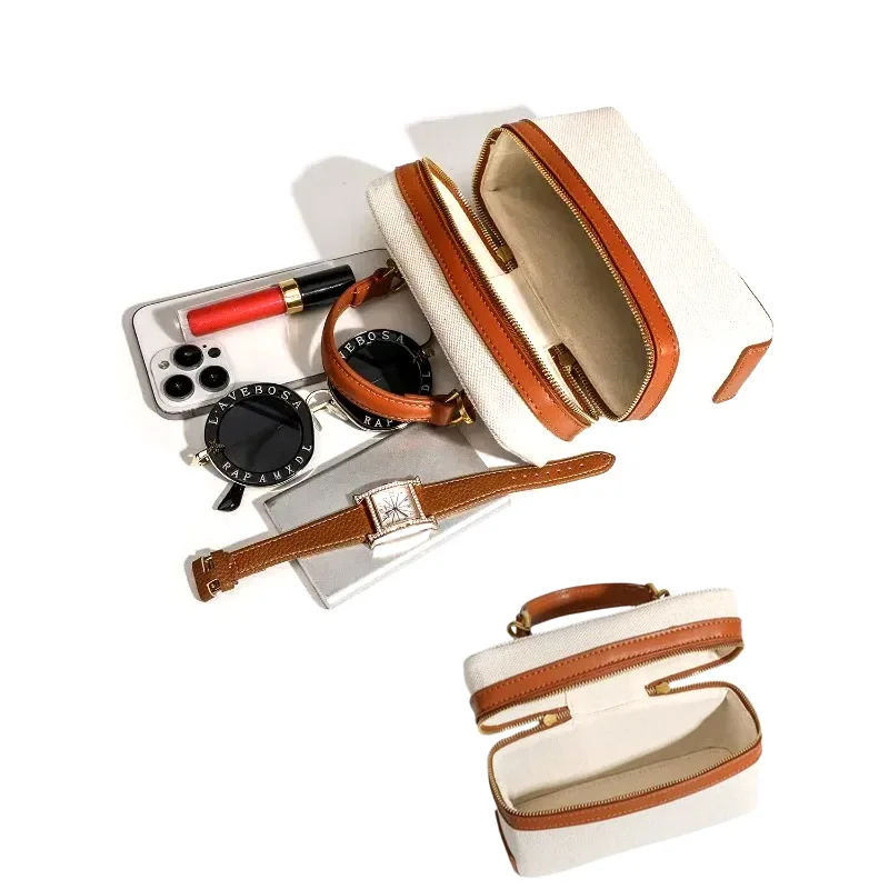 

Upgraded Vintage Crossbody Bag for Women Canvas & Leather Dual Zipper Closure, Handbags 2025 Ladies Small Purses