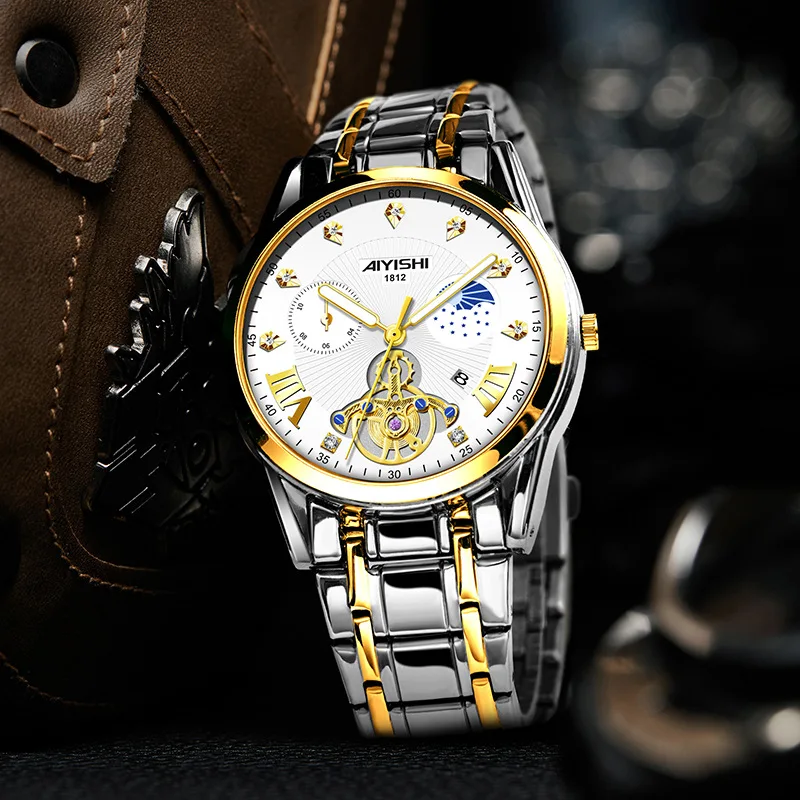 2024 new high-quality steel strip waterproof business alloy watch quartz watch men's watch shipped within 48 hours