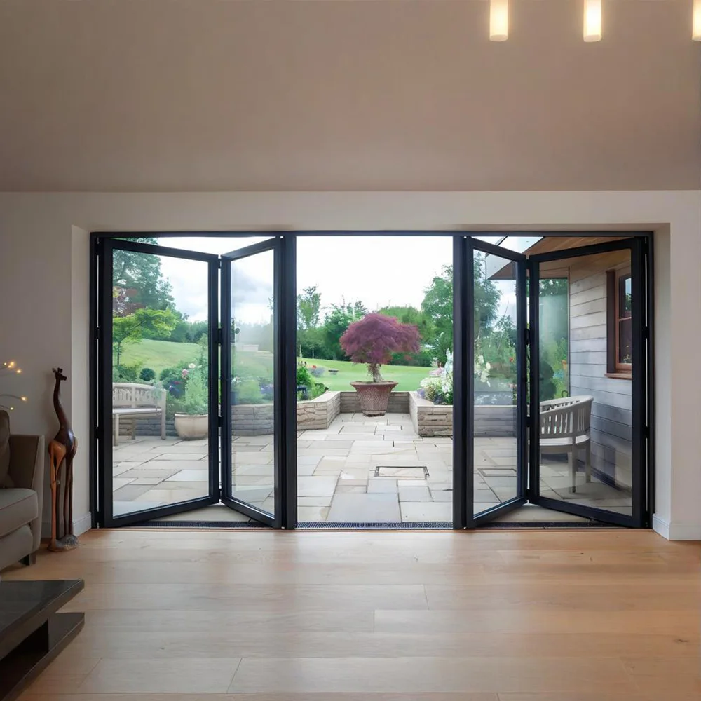 

Accordion Door Sliding Patio Bi-Fold Front Exterior Interior Folding Door Thermal Break Aluminum Double-glazed Home Decor Custom