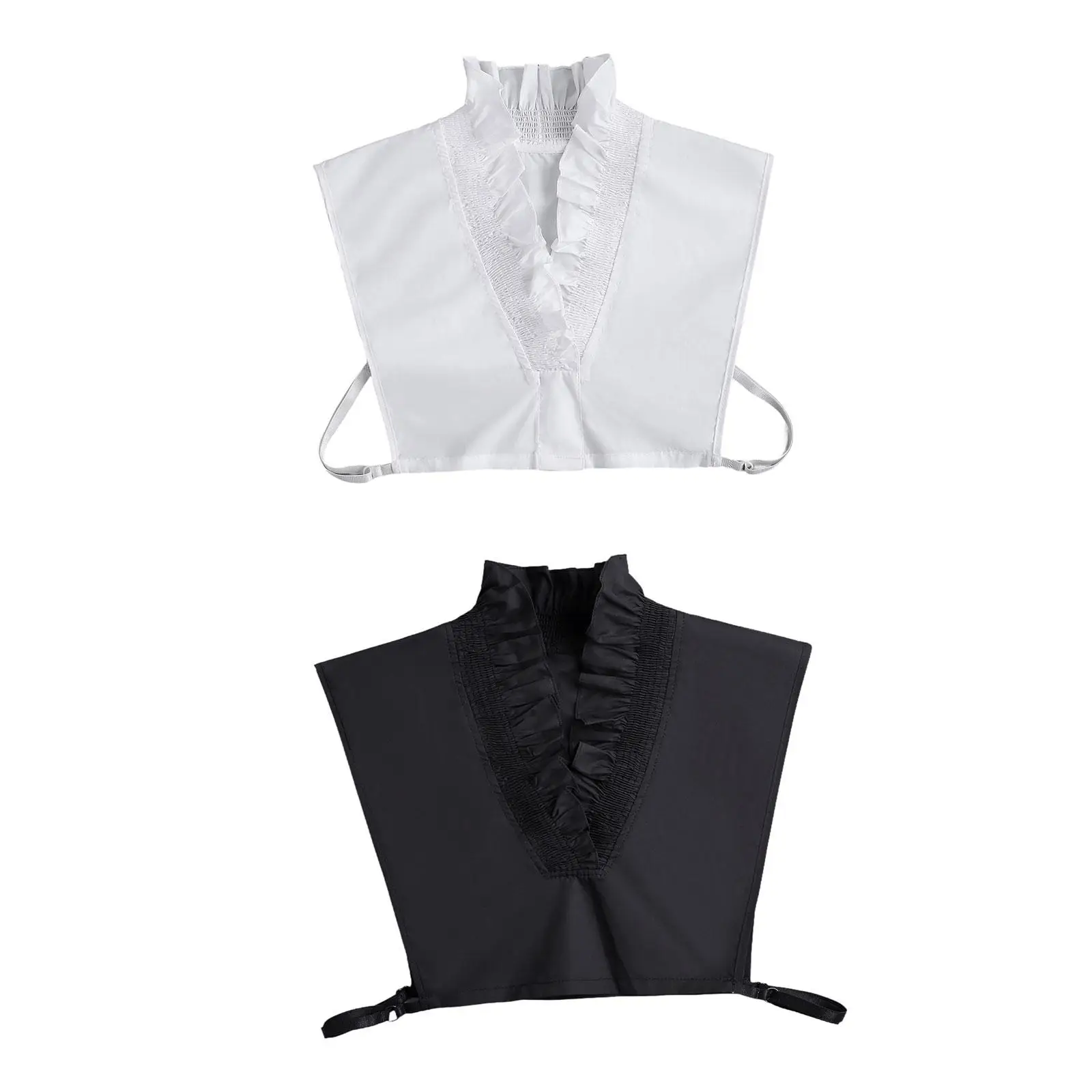 Ruffle False Collar Accessories Adjustable Strap Turtleneck Half Shawl Neckwear for Skirt Sweater Shirt Underneath Clothes