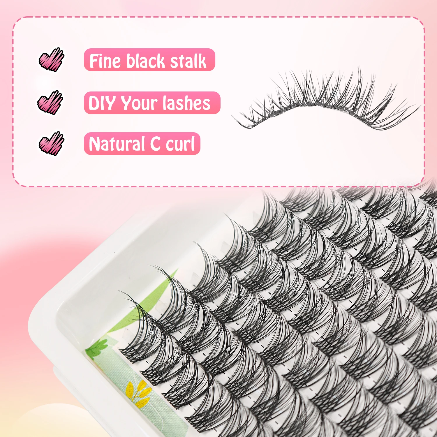 120 Clusters of Natural Thick Single Cluster Eyelashes, C Curl, 8-16mm Mixed Style, DIY Eyelash Extensions, 3D Curling, Enlarges the Eyes, Self-Grafting False Eyelashes, Suitable for Various Eye Shapes, Curled Eyelash Clusters, Natural Makeup Look, Fairy Eyelashes, Beginner-Friendly