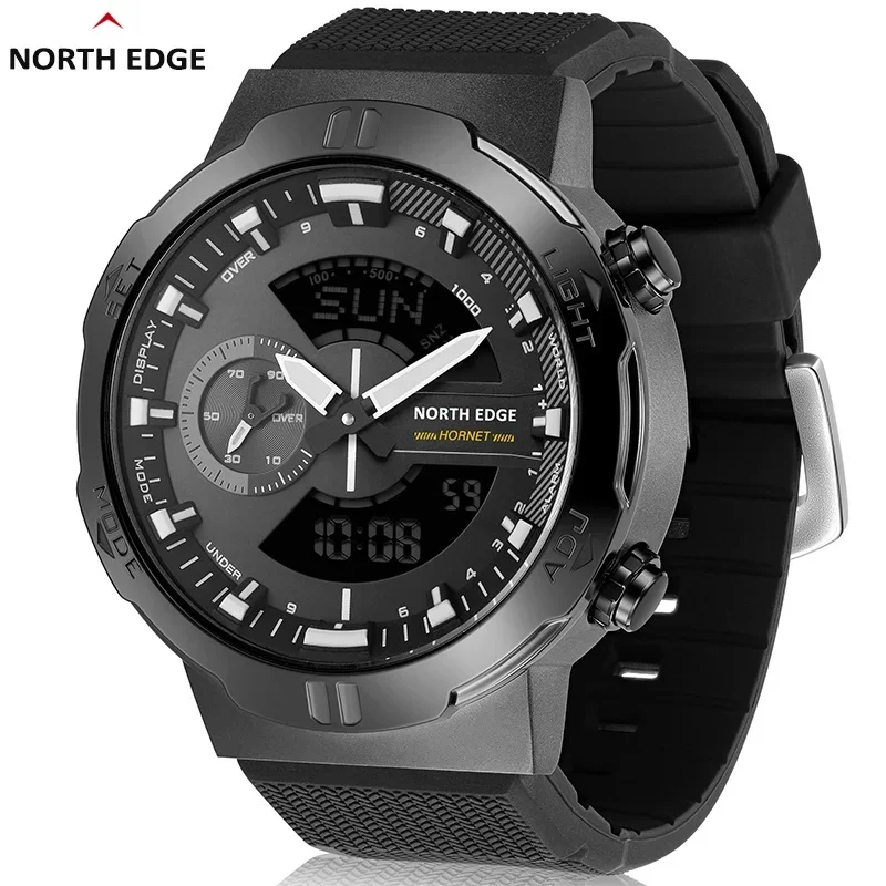 NORTH EDGE Outdoors Men's Digital Watch World Time Clock Countdown Speed Stopwatch Male's Army Smartwatches Swimming Waterproof