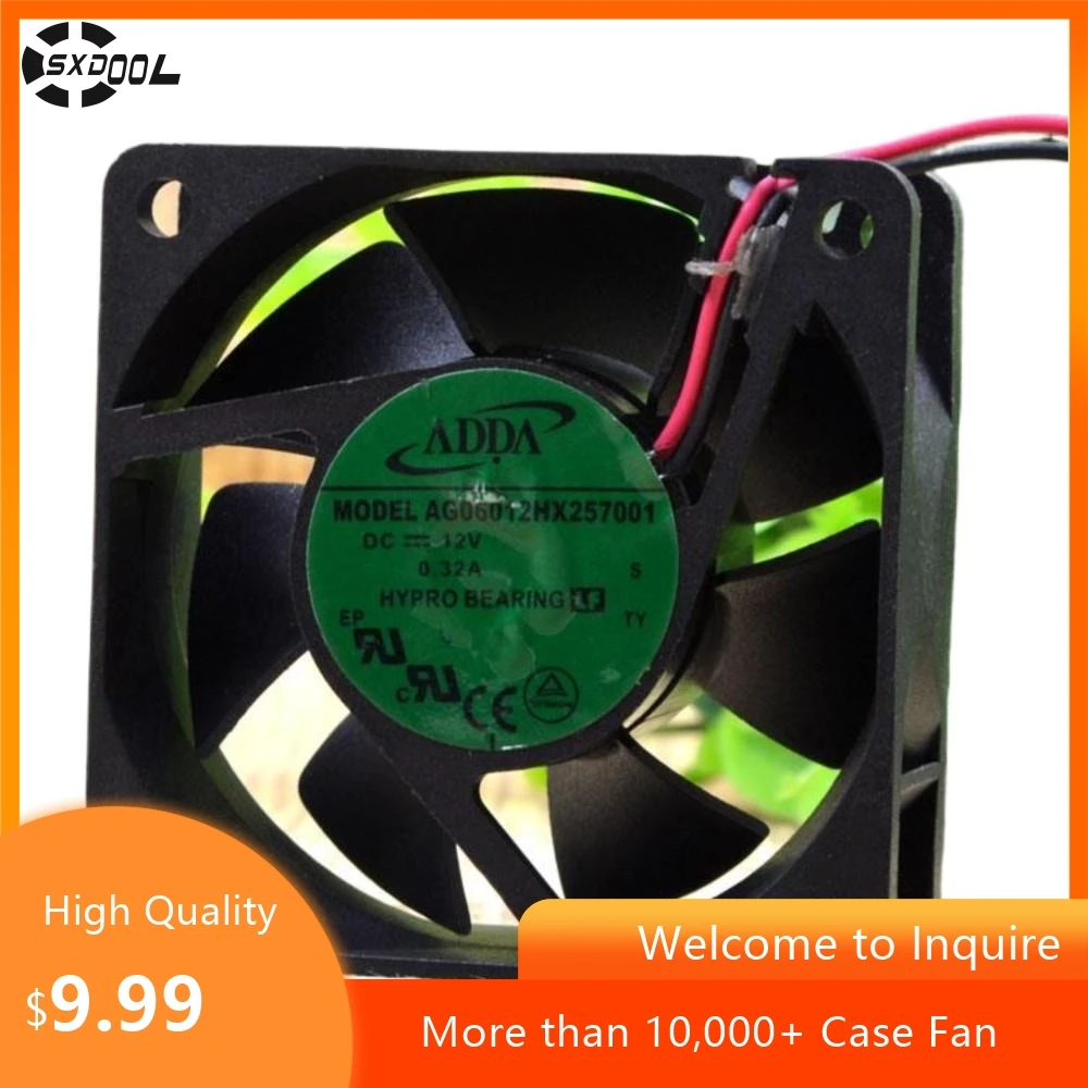 

60mm Fan for ADDA AG06012HX257001 6025 12V 0.32A High-Speed 6CM Chassis Cooling Fan, 34.67CFM, 6600RPM