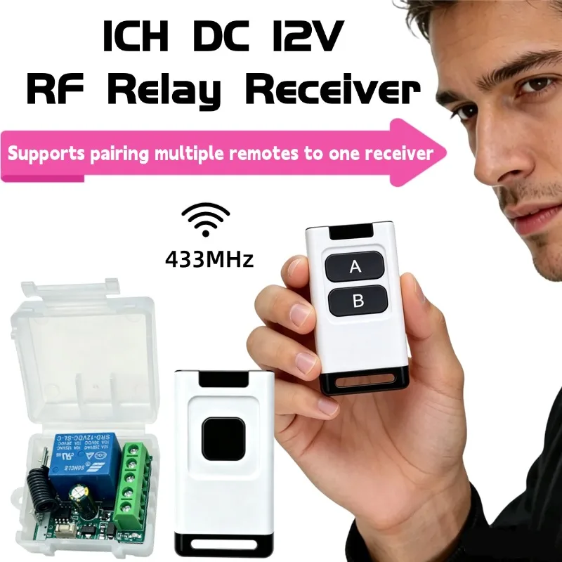 DC 9-30V 12V 1CH Relay Module Receiver With EV1527 Wireless Remote Control Switch 433MHz for Gate Light LED Fanner Motor