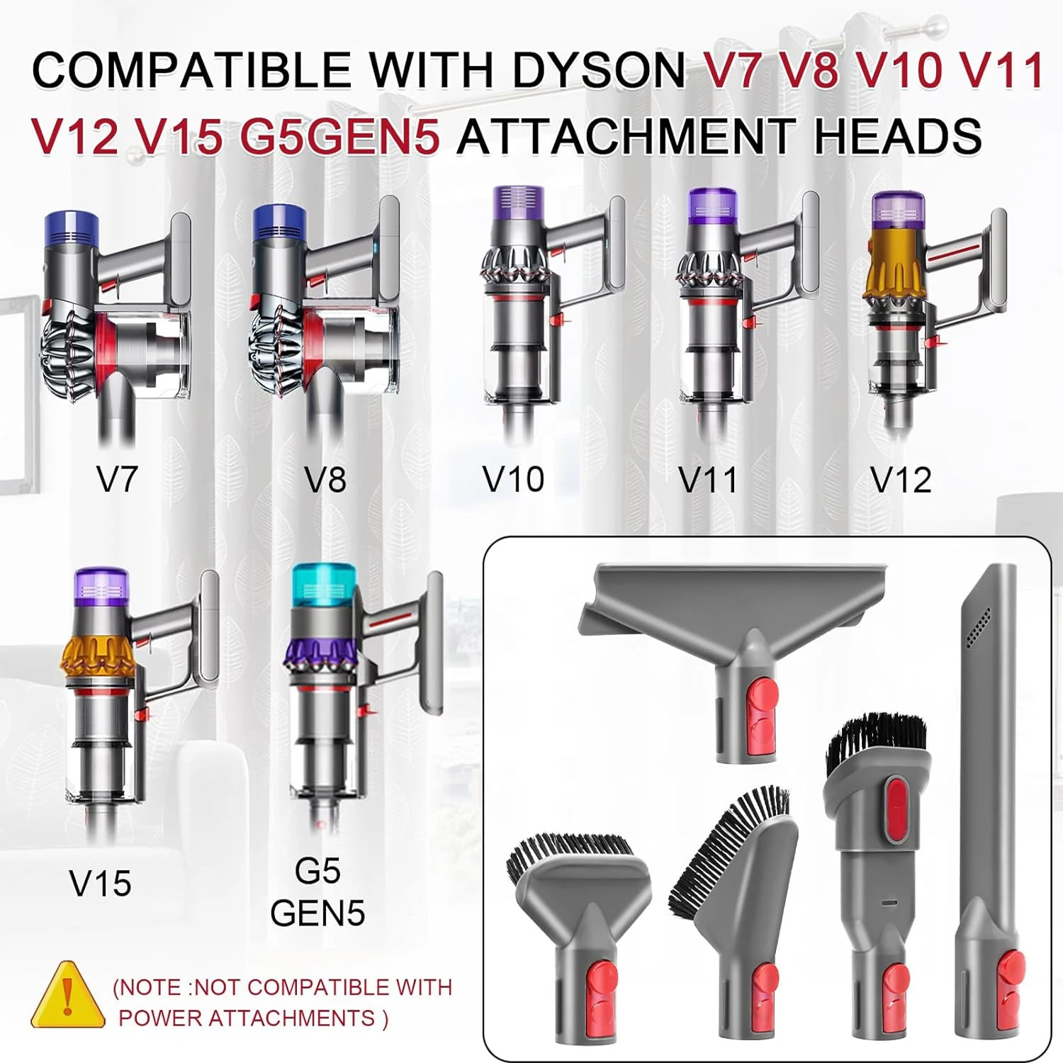 For Dyson Flexible Extension Kit Attachments V15V12V11V10V8V7 Vacuum Cleaner Accessory Replacement Crevice &Mattress Tool Brush