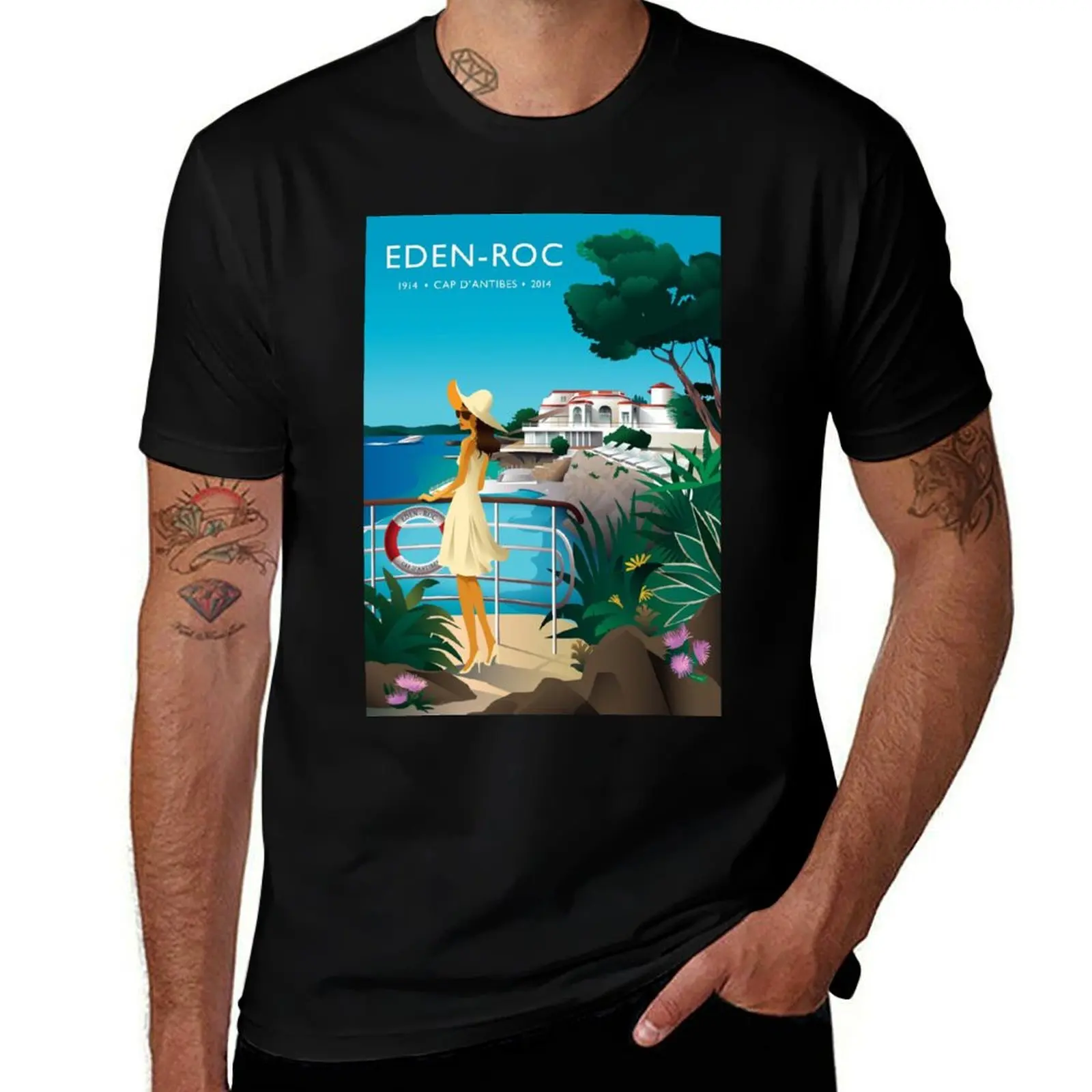 

Винтажная футболка EDEN ROC, футболки с аниме, футболки большого размера для мужчин, забавная футболка с рисунком