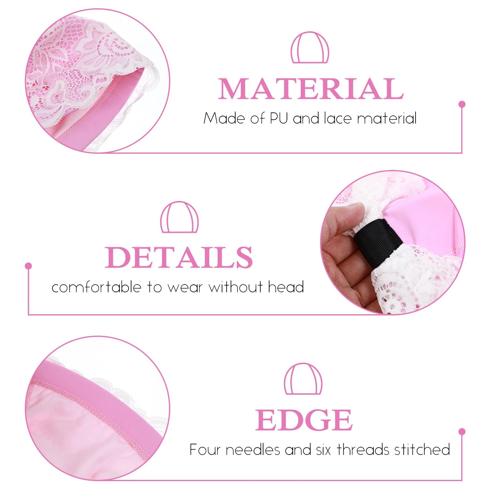 

Durable Comfortable PU Lace Swimming Cap for Women Girls Waterproof Easy to Put on Take Off Swimming Cap Women Bath