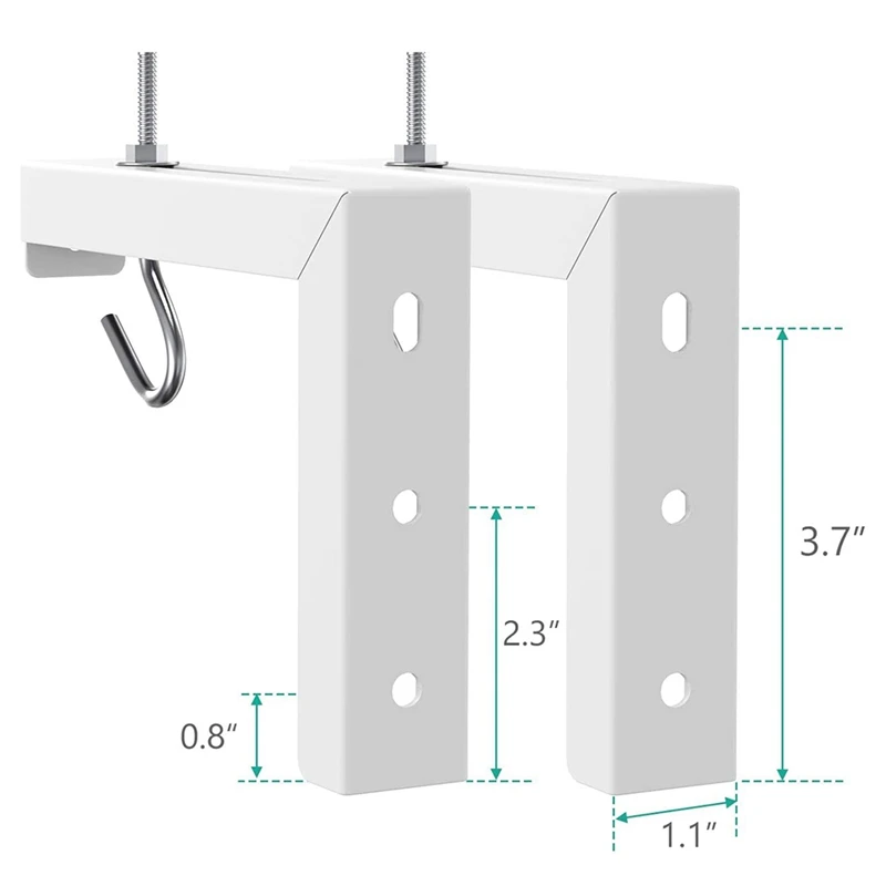 2 pces tela l-bracket montagem de suspensão de parede extensão ajustável, espectro e colocação perfeita da tela até 66 libras