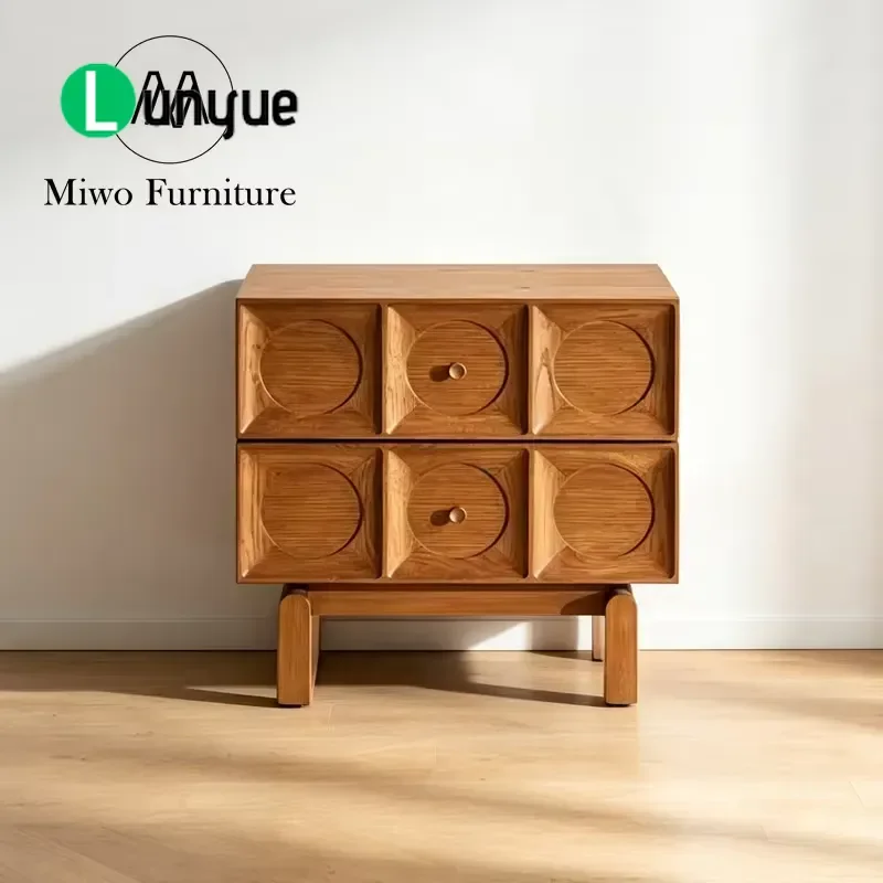 Modern Oak Bedside Table with 2 Drawers Bedroom Nightstand Hotel B&B Apartment Side Furniture Compact Storage Durable Wood