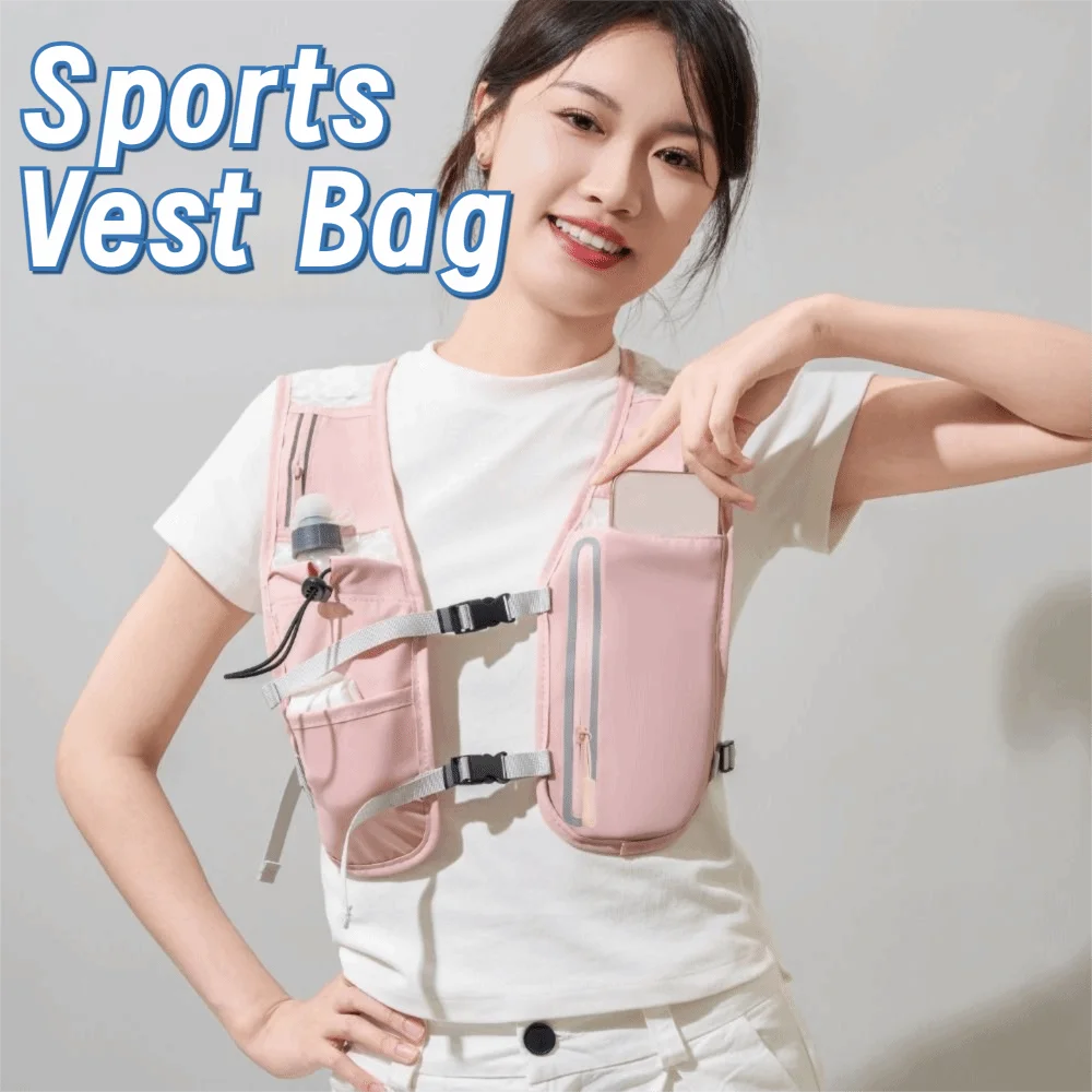 

Reflective Reflective Running Vest Pack 4L Waterproof Running Hydration Vest 500ML Water Bottle Adjustable Water Chest Pack