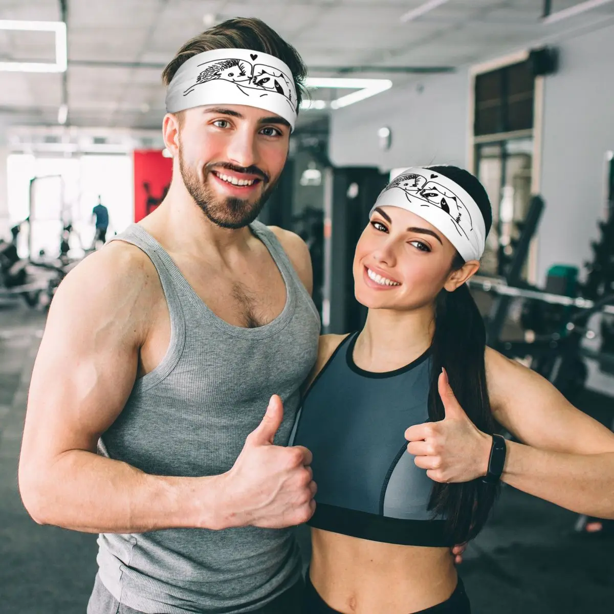 

Custom Hedgehog And Raccoon Drawing Sweatband for Men Women Wicking Moisture Sports Sweatband Gym Yoga Running