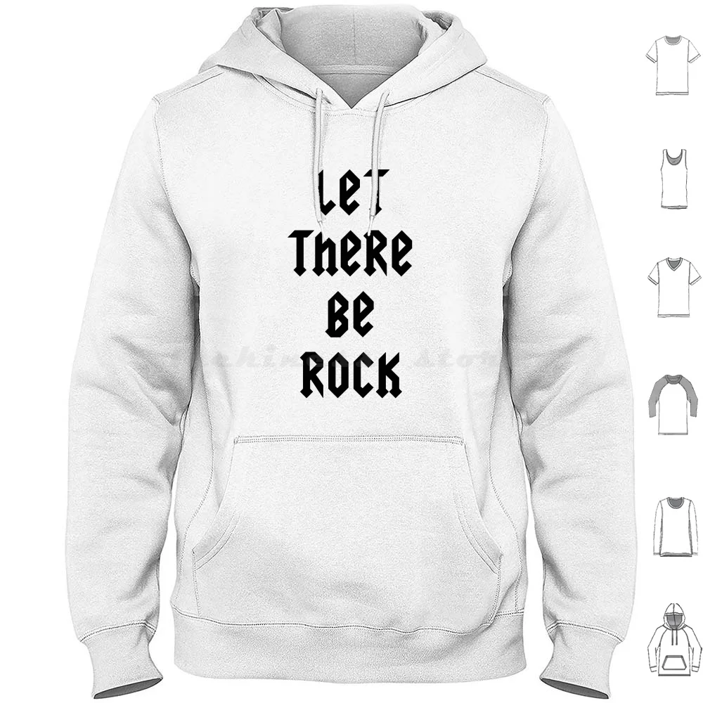 Let There Be Rock Hoodie Cotton Long Sleeve Hard Metal Heavy Metal Angus Angus Young Malcom Malcom Young Brian Johnson