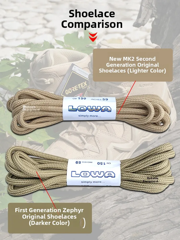 Original LOWA Outdoor Tactical Shoes Zephyr MK2 Laces Unisex Hiking Mountaineering Workwear Boots Mixed Fiber Shoe Laces