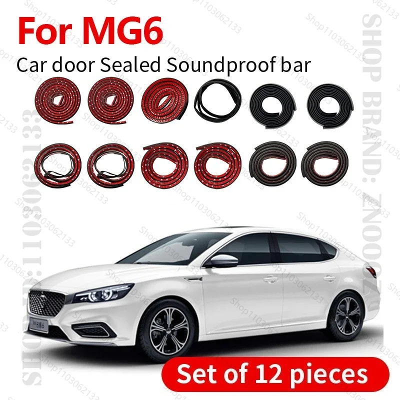 

2017-2025 For MG6 Car Door Seal Strip Rubber Double Layer Sealing Protector Soundproof Seal Dustproof Seal Strip 12PCS
