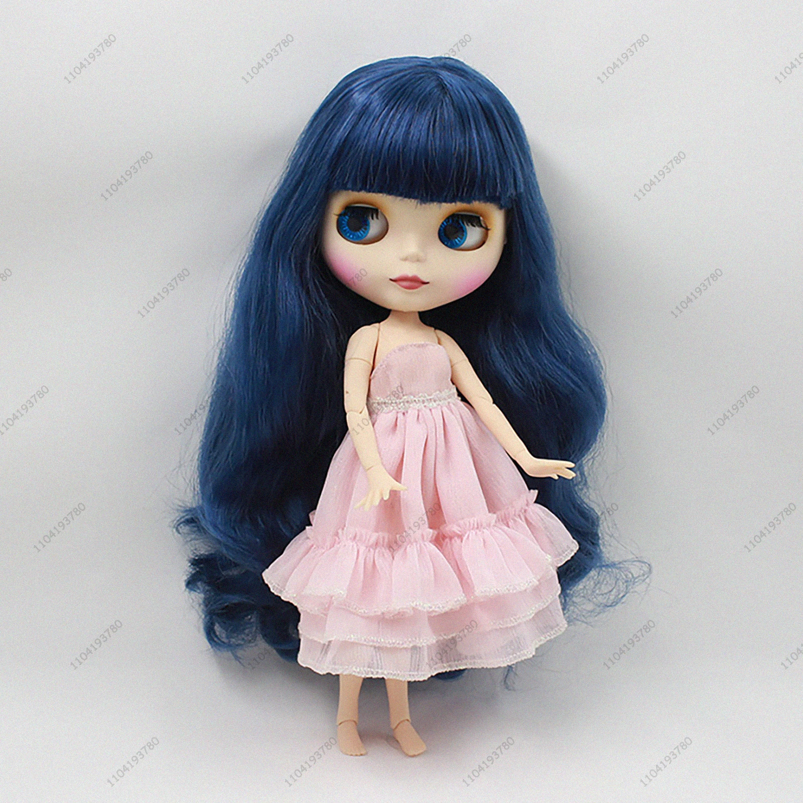 

ICY DBS Blyth Doll 19 Joints Body 30CM BJD Doll Blue Curly Long Hair With Bangs Hand-Painted Finished Makeup Doll Girl Gift Toy