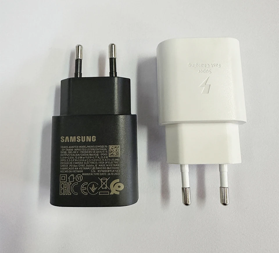 25W Charger Samsung Galaxy S24 S23 S22 S21 Note 20 5G 10 Super Fast Charge Cargador Carregador Usb Pd Type C A52 A72 Chargeur