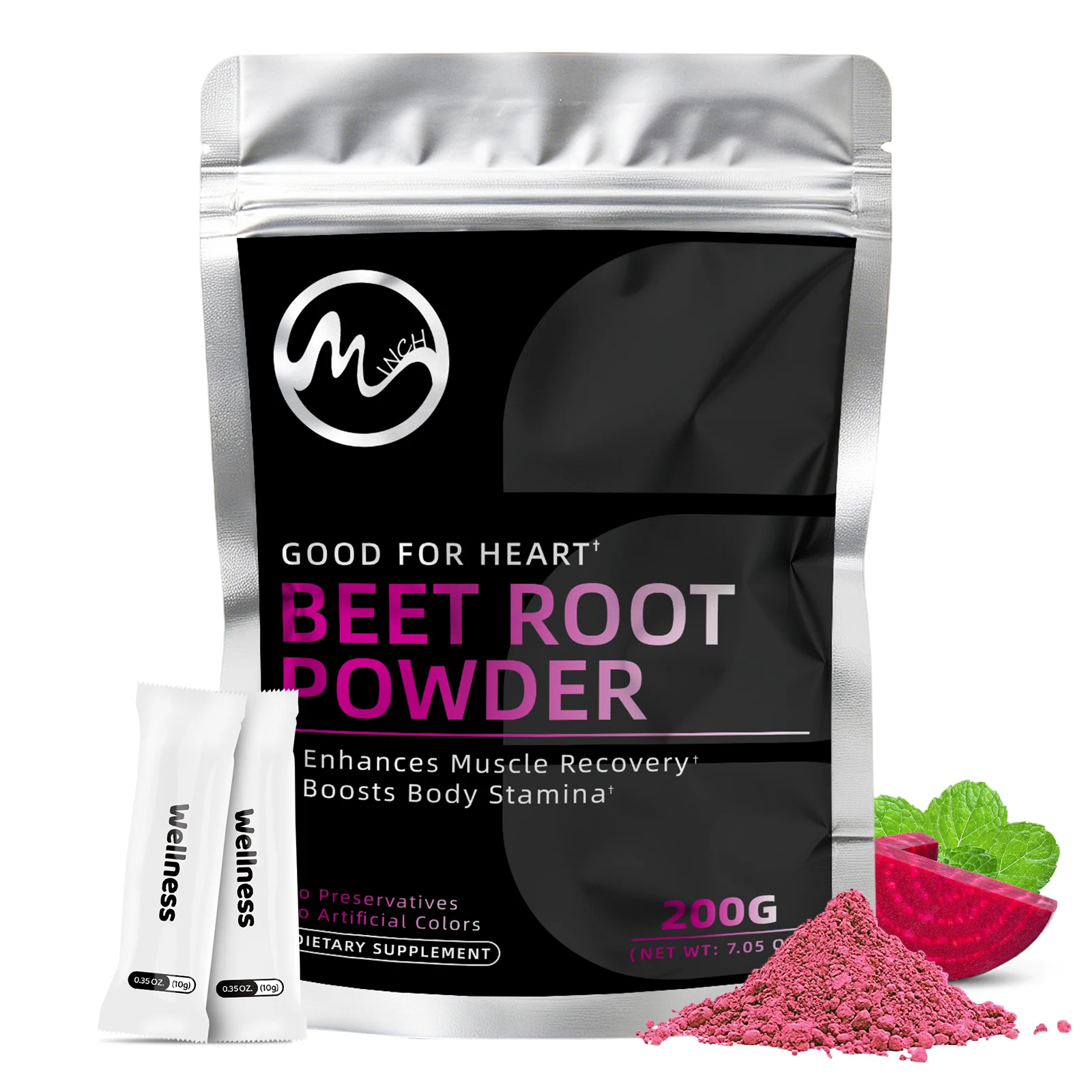 Minch 10000 mg Beet Root Pure Plant-based Supplements Supports Nitric Oxide Production  Helps Support Blood Flow & Circulation