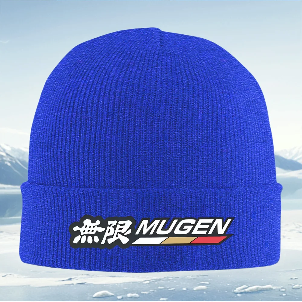 Белый знак Mugen с японским символом для мужчин и женщин, вязаная шапка унисекс, шапка-пуловер, зимняя теплая теплая рождественская уличная шапка Cyc