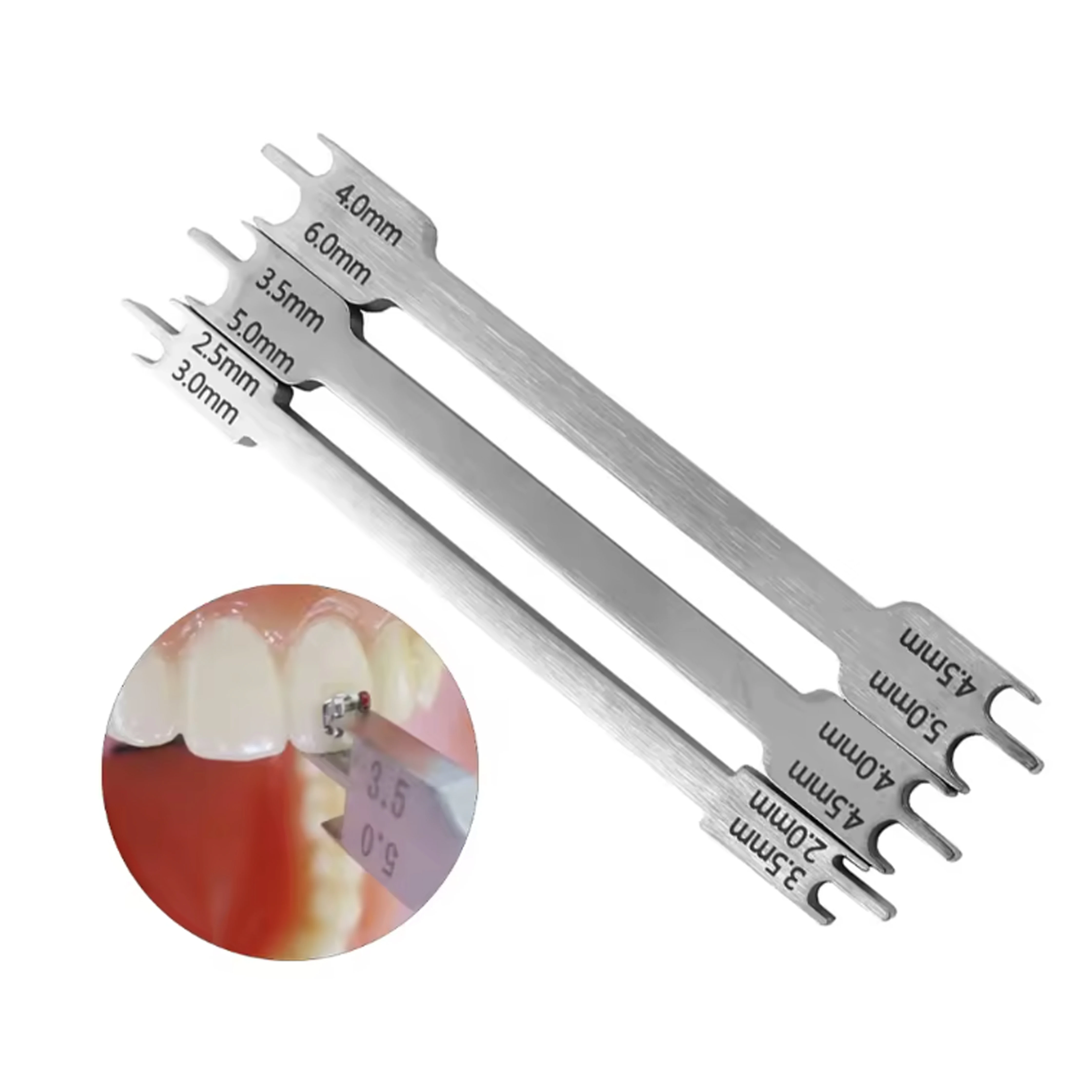 

3Pcs Dental Orthodontic Bracket Positioner Gauge Dental Brackets Gauge Locator Stainless Steel Positioner Tools Dental Materials