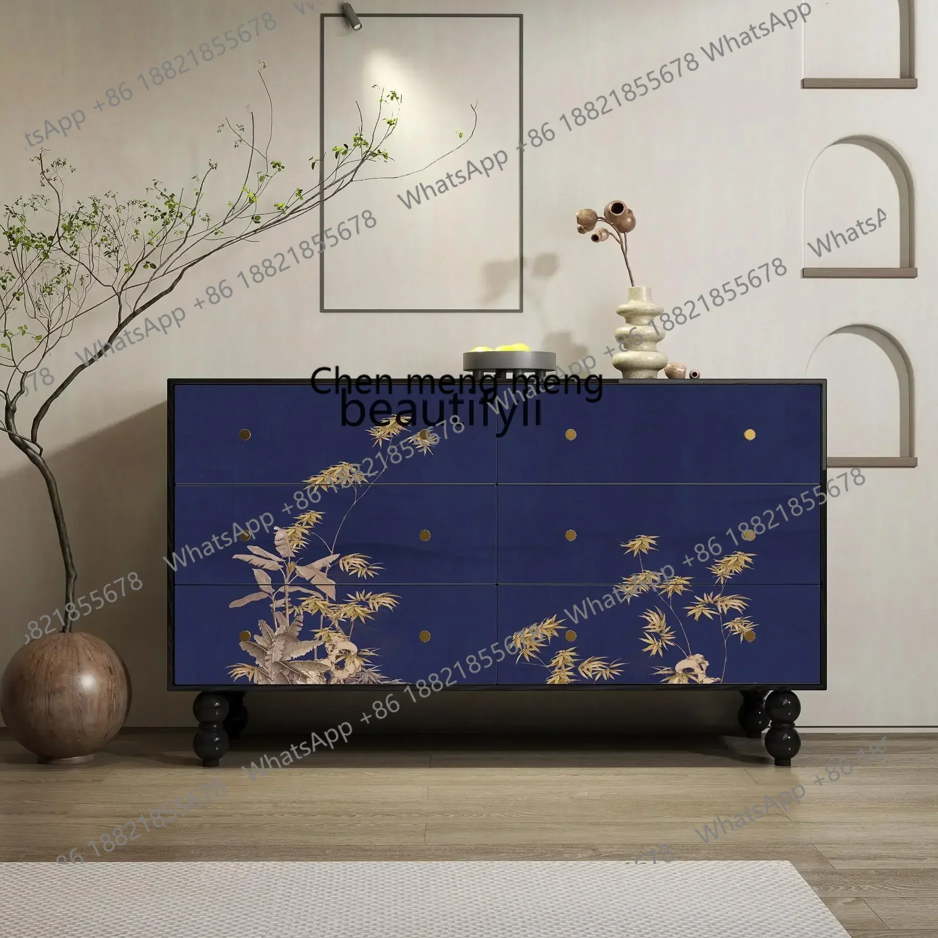 M182 Y Medieval art chest, living room entrance, simple solid wood integrated household storage cabinet