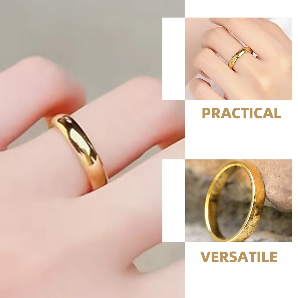 

Tungsten Carbide Ring for Women Minimalist Stackable Finger Ring Smooth Lightweight Jewelry Gift for Her American Size 4.5