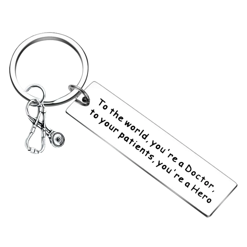 Hot Doctor Keychain thank you Doctors Key Rings Doctor Appreciation Gift to Your Patients You’re A Hero Jewelry