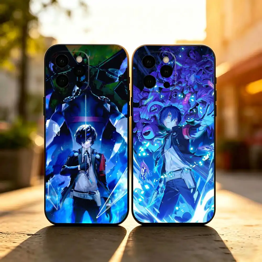 Popular Anime p-Persona 3 Phone Case For iPhone 17,16,15,14,13,12,11 Plus,Pro Max,XS,Soft Silicone Black Cover