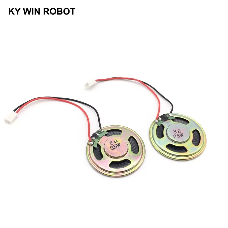 2pcs New Ultra-thin speaker 8 ohms 0.5 watt 0.5W 8R speaker Diameter 40MM 4CM thickness 5MM with PH2.54 terminal wire length 10C