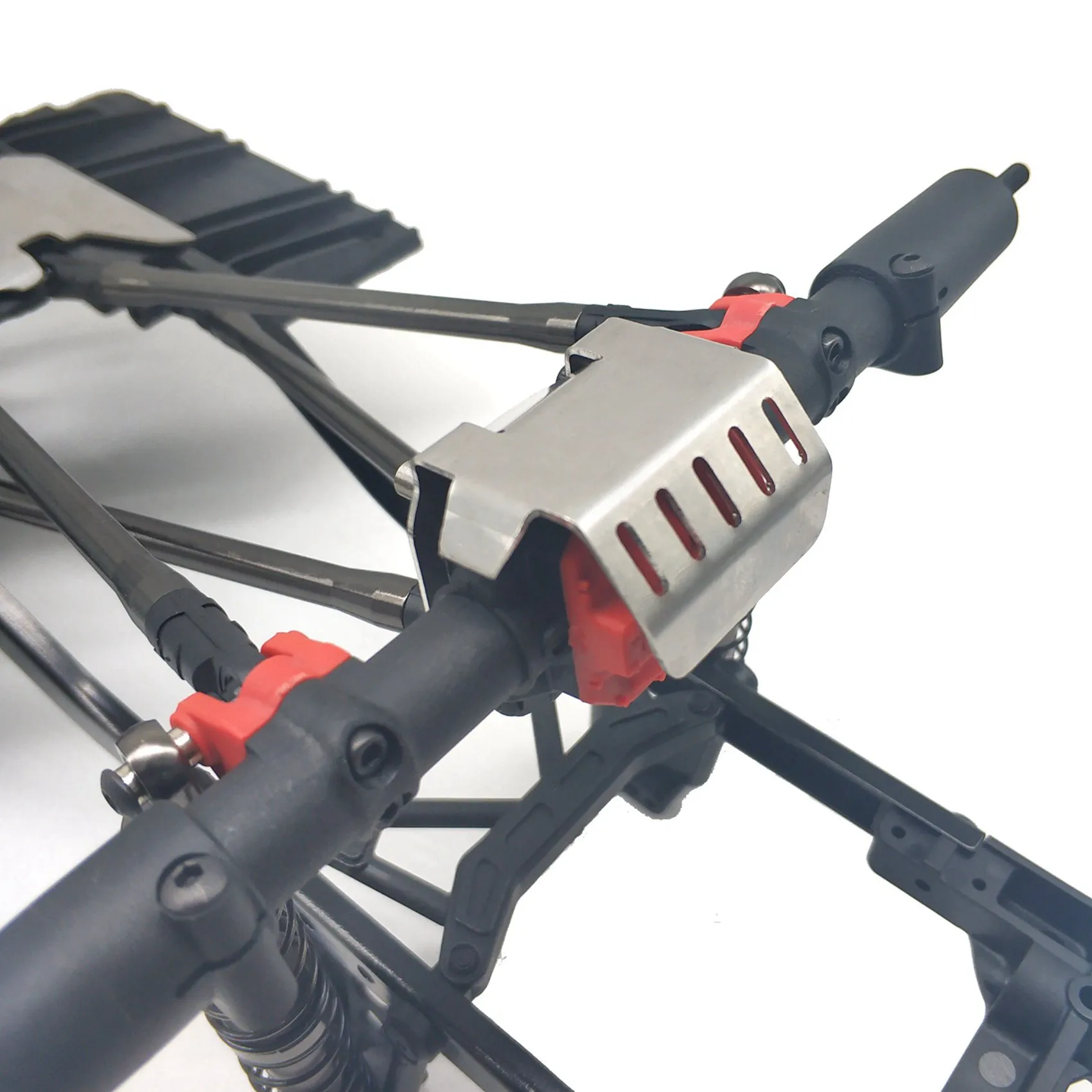 

M15K-2X Stainless Steel Front Bumper Lower + Axle + Gearbox Mount Protection Skid Plate Set For AXIAL SCX10 II 90046 90047