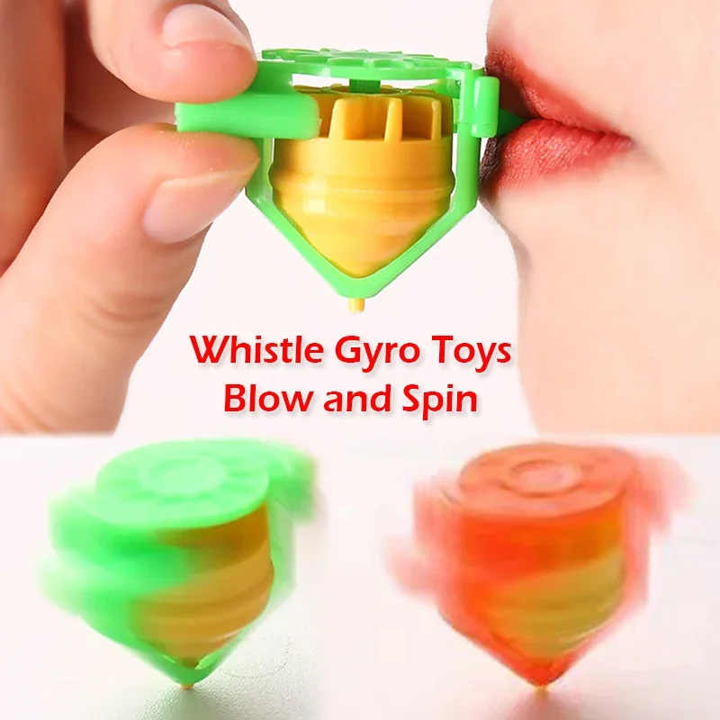 

5pcs Whistle Spinning Top Toys Blowing Rotation Pressure Gyro Adult Child Stress Relief Desktop Spinner Kids Novelty Puzzle Toy