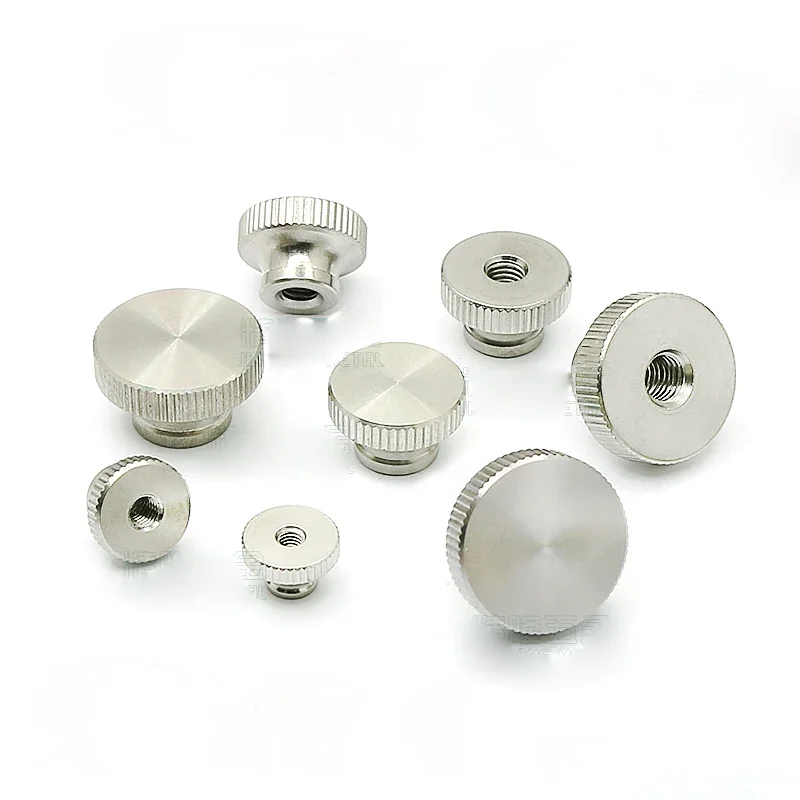 5pcs M2 M2.5 M3 M4 M5 M6 high head knurled hand screw nuts blind hole through aperture advertising decorative nut GB806