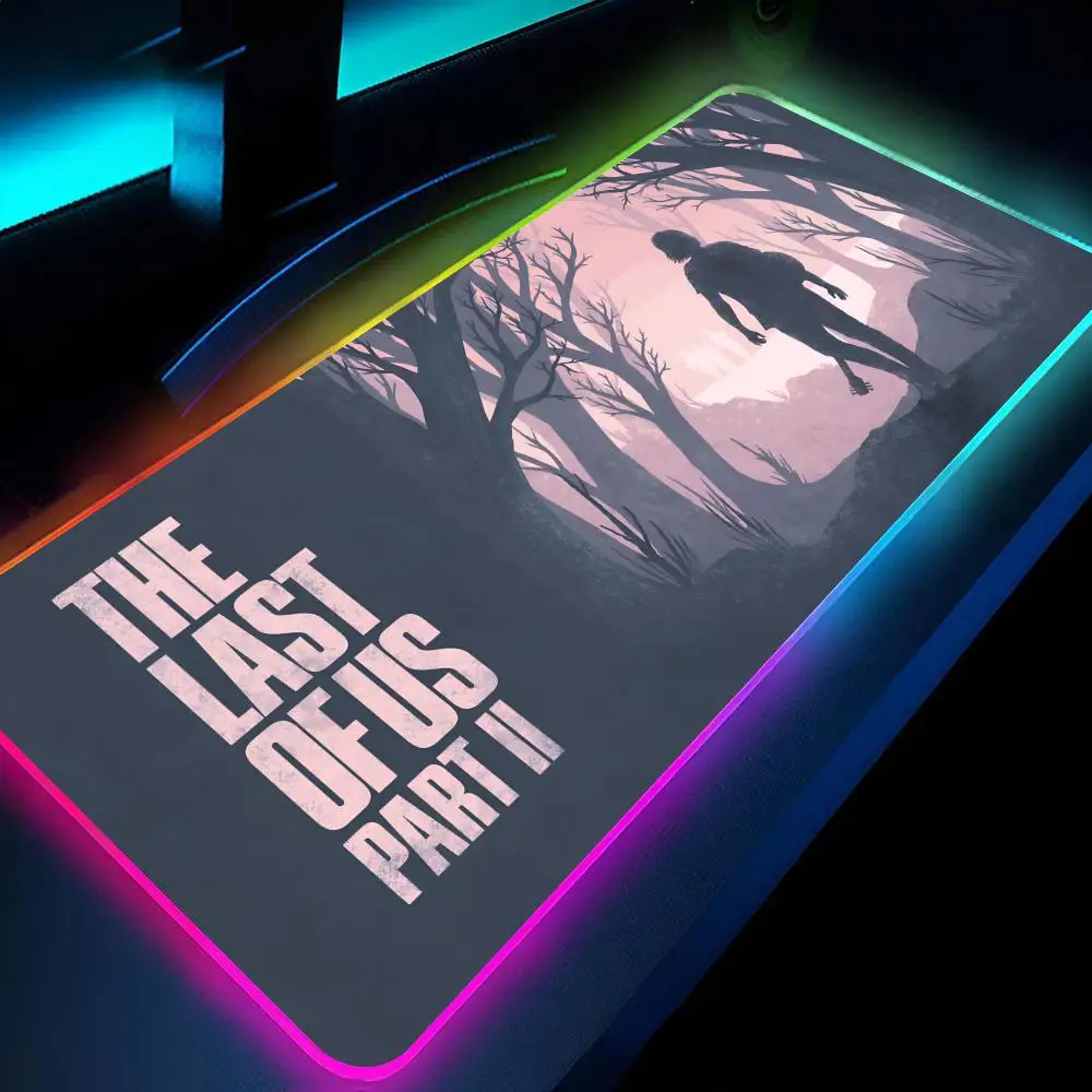 The Last Of Us Part 2 Mouse Pad Gamer RGB Deskmat Keyboard Mat Gaming Laptops LED Mousepad Desk Protector Anime Mause Mats