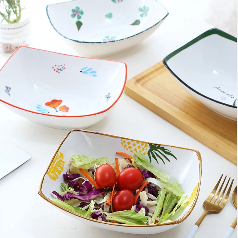 

Personalized Salad Bowl Creative Home Restaurant Soup Bowl Student Japanese Tableware Instant Noodle Bowl Fruit Bowl