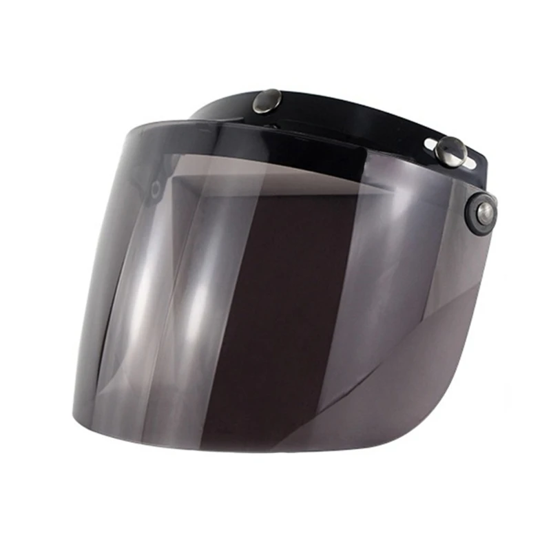 Durable Windproof 3-Snap Visor Lens Shield for Motorcycle Helmets Flip Up Down Open Face Anti Glaring Helmet Accessories