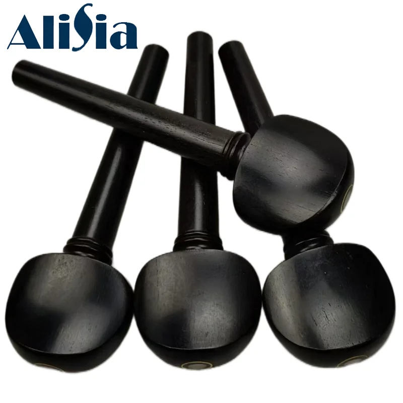 4pcs Good Cello Pegs Carved Ebony Jujube wood Cello Accessories 4/4 Full Size