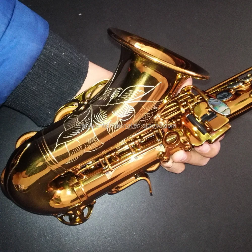 Dark Lacquer Curved soprano Saxophone/small Saxophone