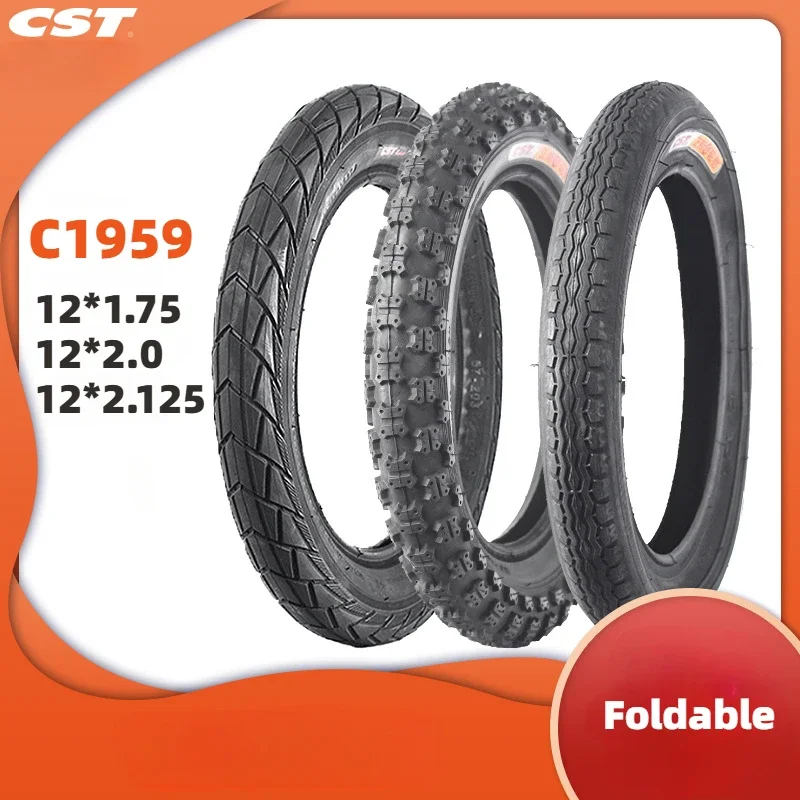 CST 12 inch Bicycle Tire C1959 CTC-02H Children Bike Folding Tire with Tube 12x1.75 2.0 2.125 120TPI Kids Bike Wheel Tyres