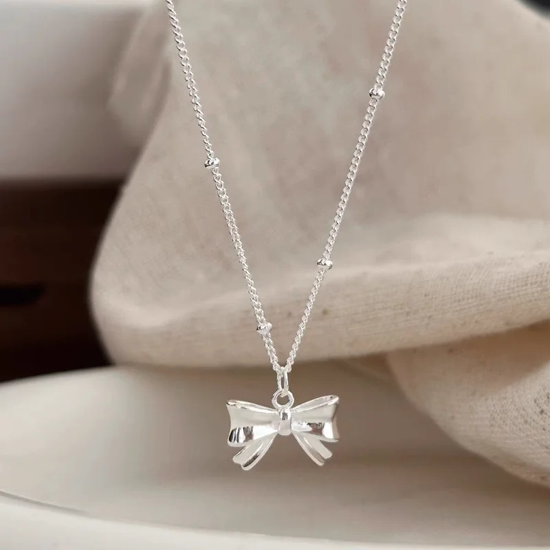 Bow Necklace Cute and Sweet Lady Butterfly Collarbone Necklace Necklace for Women Minimalist Jewelry