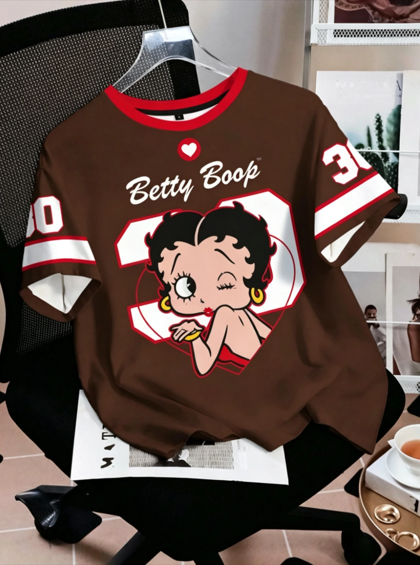 Betty Boop Cartoon 3D Print Short Sleeve T Shirts For Men Women Family Matching Parent Kids Summer Casual Sport Daily Graphic view 2
